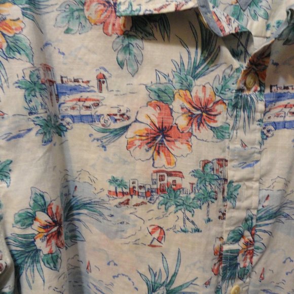 VTG Tommy Hilfiger Custom fit Aloha Theme Button Up~EUC~Colorful - Picture 3 of 4